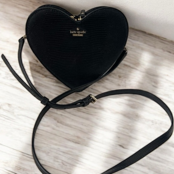 EUC Kate Spade Secret Admirer Heart Italian Lizard Embossed Cowhide Crossbody - Picture 5 of 14